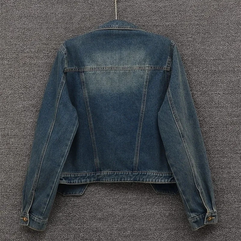 Denim Jacket For Women Spring Autumn 2026 New Retro Casual Versatile Short Coat Top Women's Loose Cowboy Jackets Streetwear
