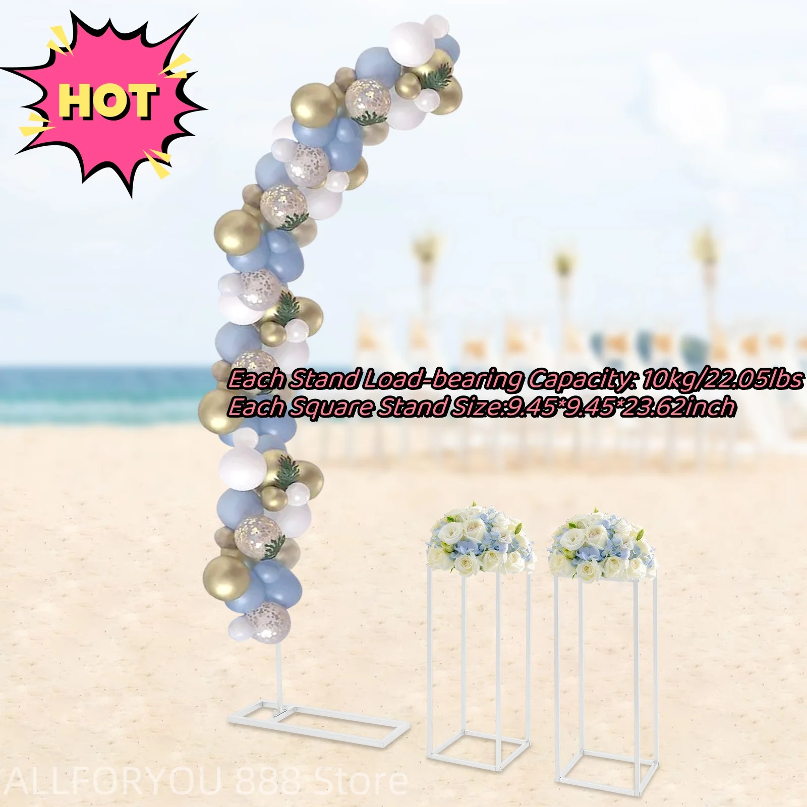 2m Modern Arched Stand For Wedding Centerpieces Metal Wedding Flower Stand Elegant Appearance