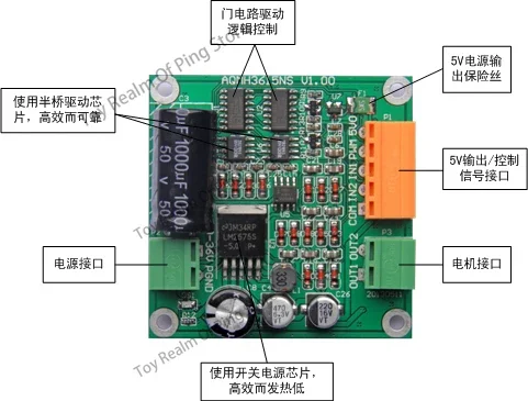 12/24/36V 15A high power DC motor drive board/module can be full PWM