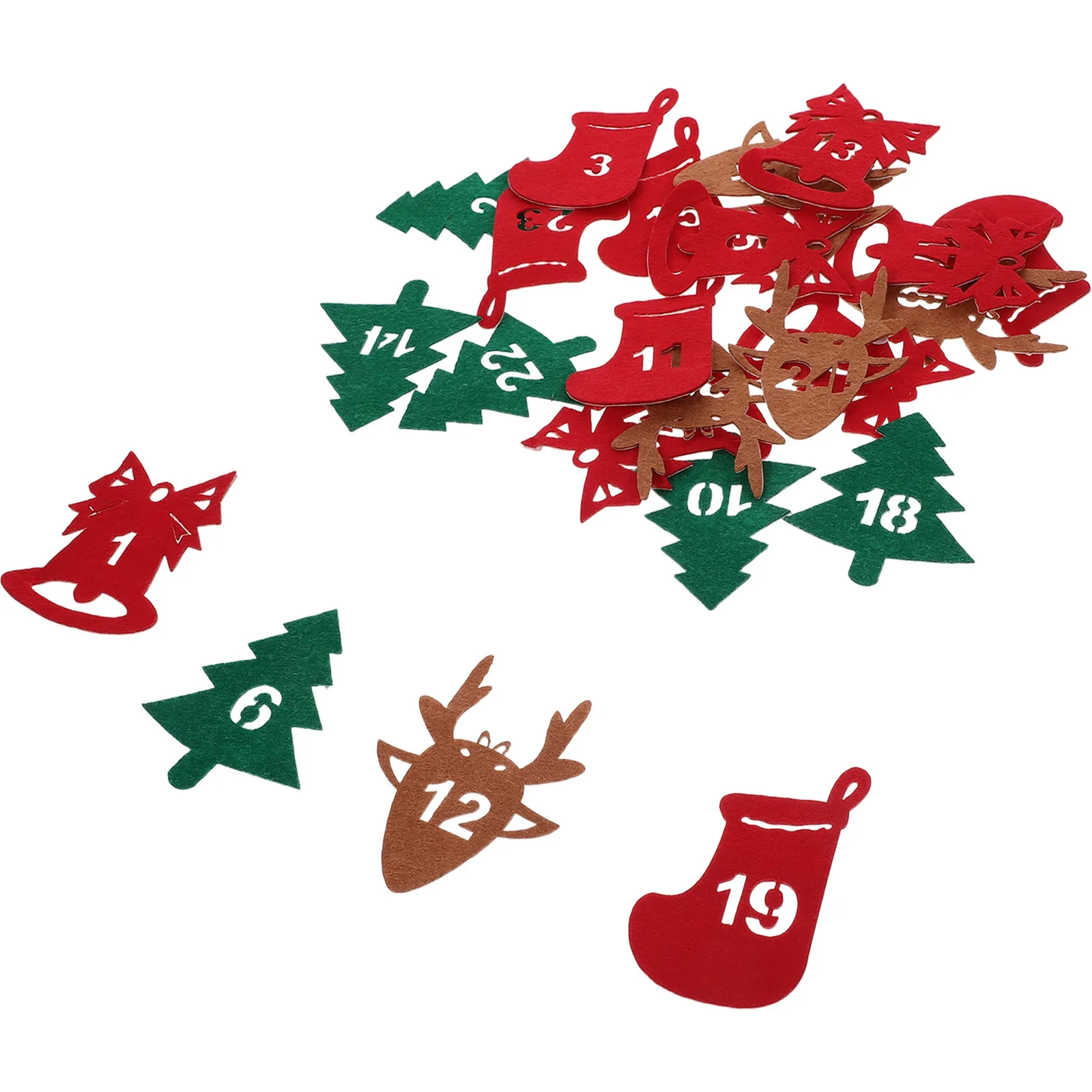 

24Pcs Felt Christmas Number Countdown Stickers Calendar Decorative Stickers Gift Bag Candy Sealing Xmas Party Christmas Sticker