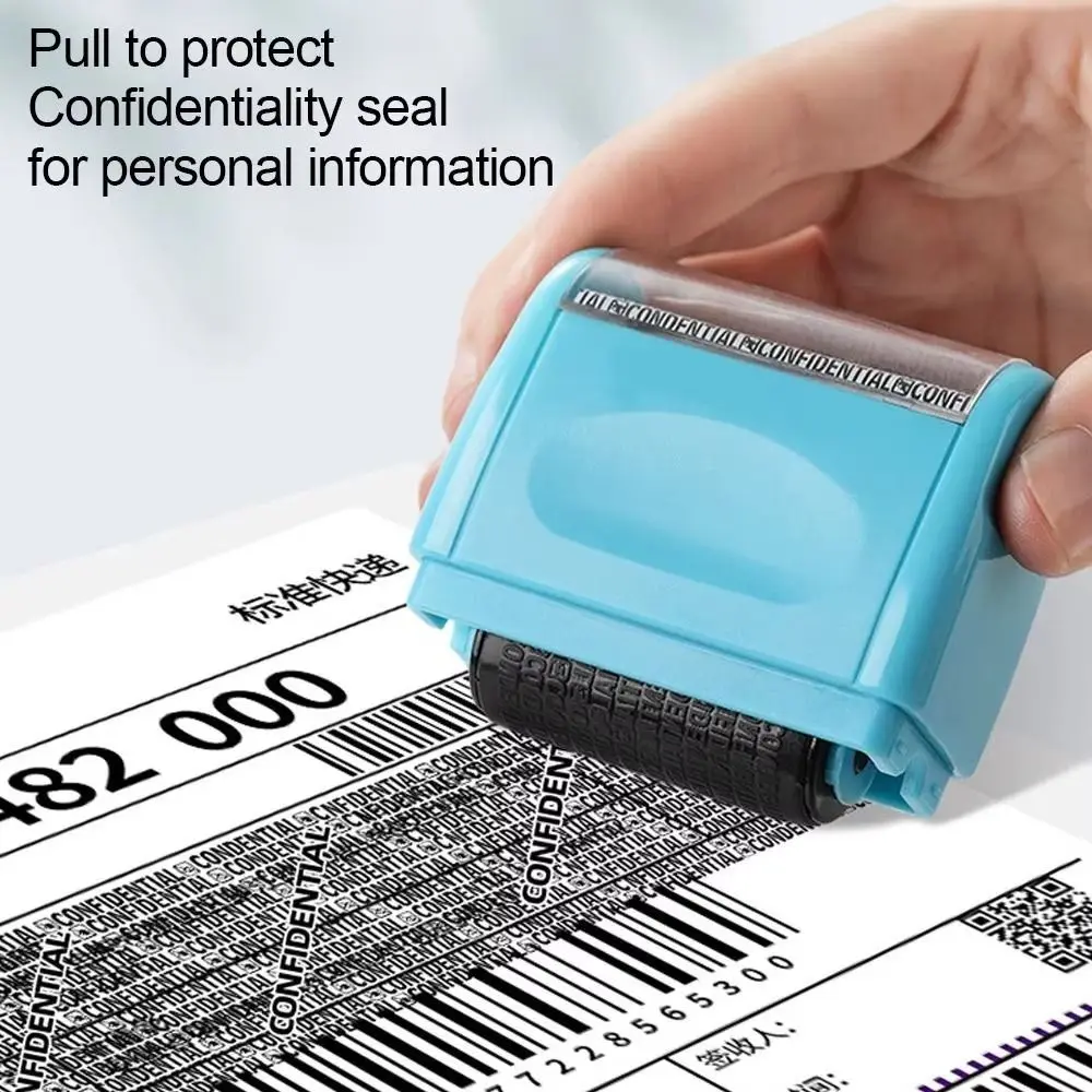 Leakproof Identity Theft Protection Roller Stamp Roller Stamp Portable Manual Roller Stamp Ink Refill Garbled Chapter