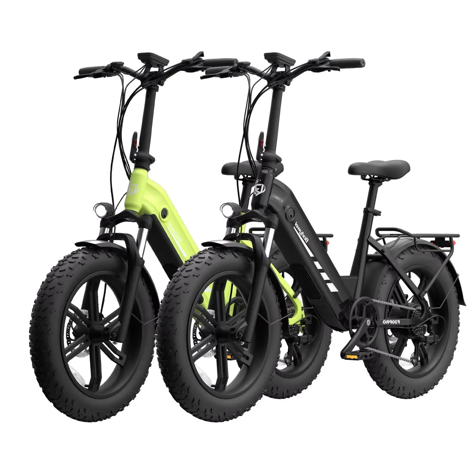 Vélos électriques Bodywel F20Pro pour adultes, vélo tout-terrain 20x4.0”, batterie 48V 20Ah, 7 vitesses, suspension réglable, freins à disque doubles
