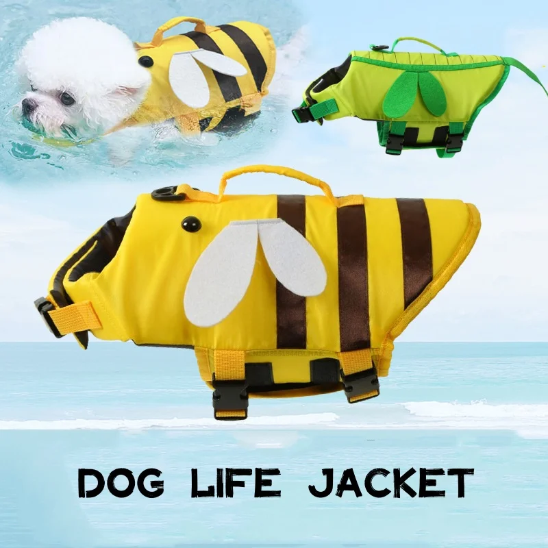 Honeybee Dog Life Jacket Enhanced Buoyancy Small Dogs Swimming Clothes Safety Vest with Handle for Medium Large Dogs Surfing