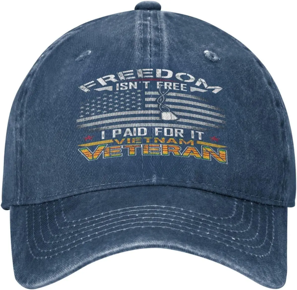 Freedoms Isnt Free I Paid for It Vietnam Novelty Baseball Cap Classic Hat for Men Women Adjustable