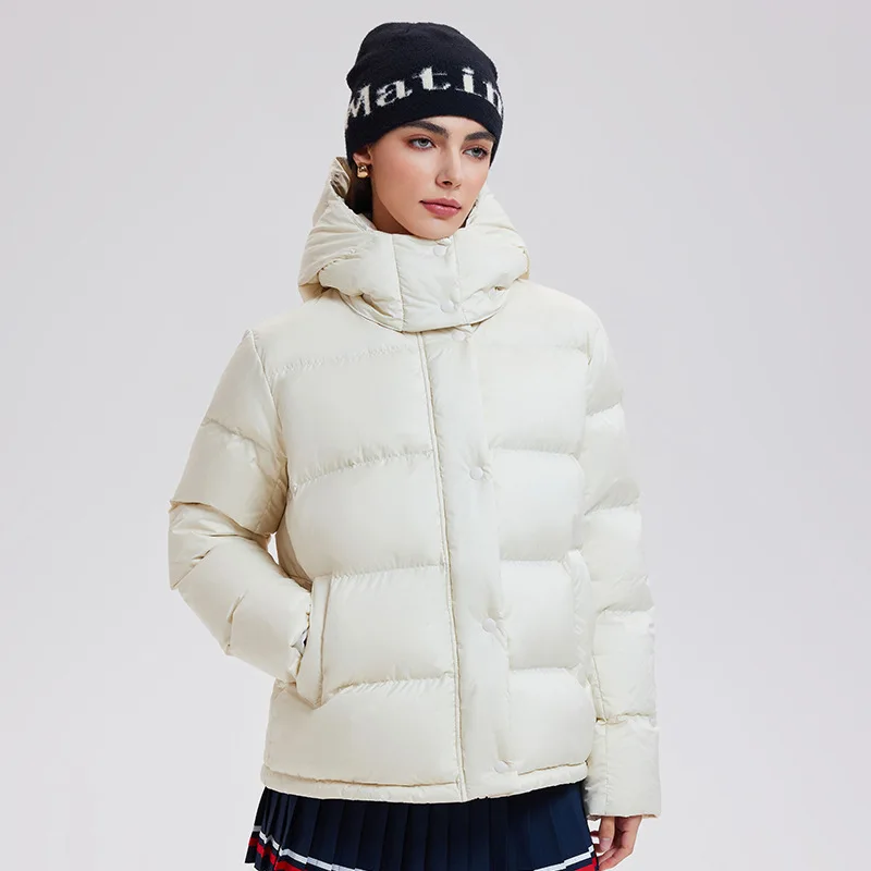 

DAVIDSHAO EU US Size High Quality Luxury Winter Clothing 95% White Goose Down Puff Down Jacket for Women