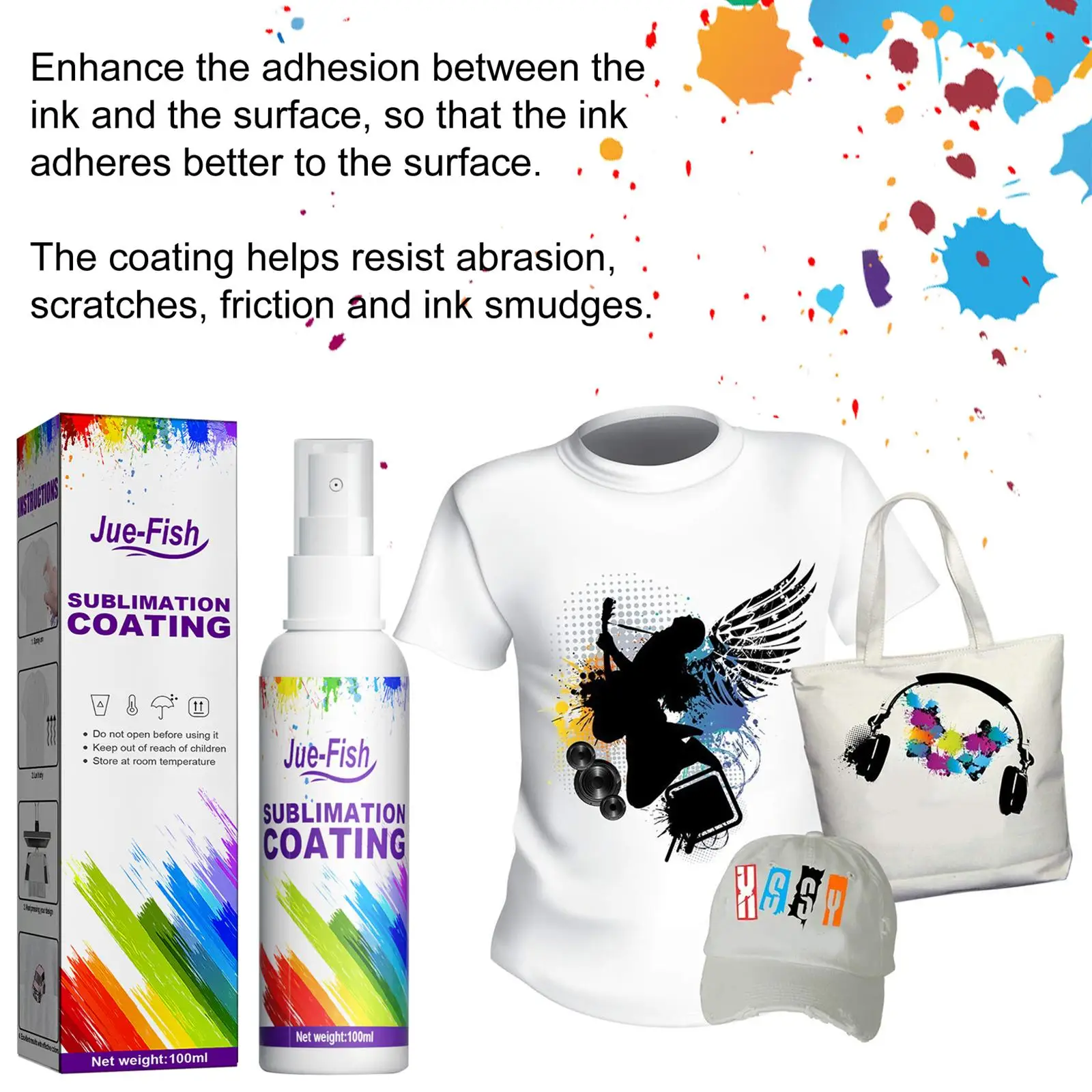 100ml Quick Dry Sublimation Coating Fixed Spray Sublimation Products For Cotton Fabric T-Shirt Carton Canvas Polyester D1E6