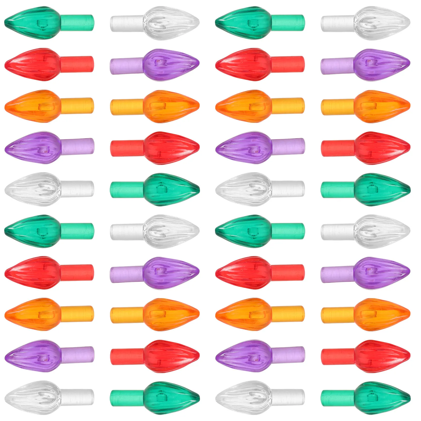 

100Pcs Christmas Tree Ceramic Replacement Lights Multicolor Twist Plastic Bulbs Vintage Holiday Decoration Twist Plastic Lights