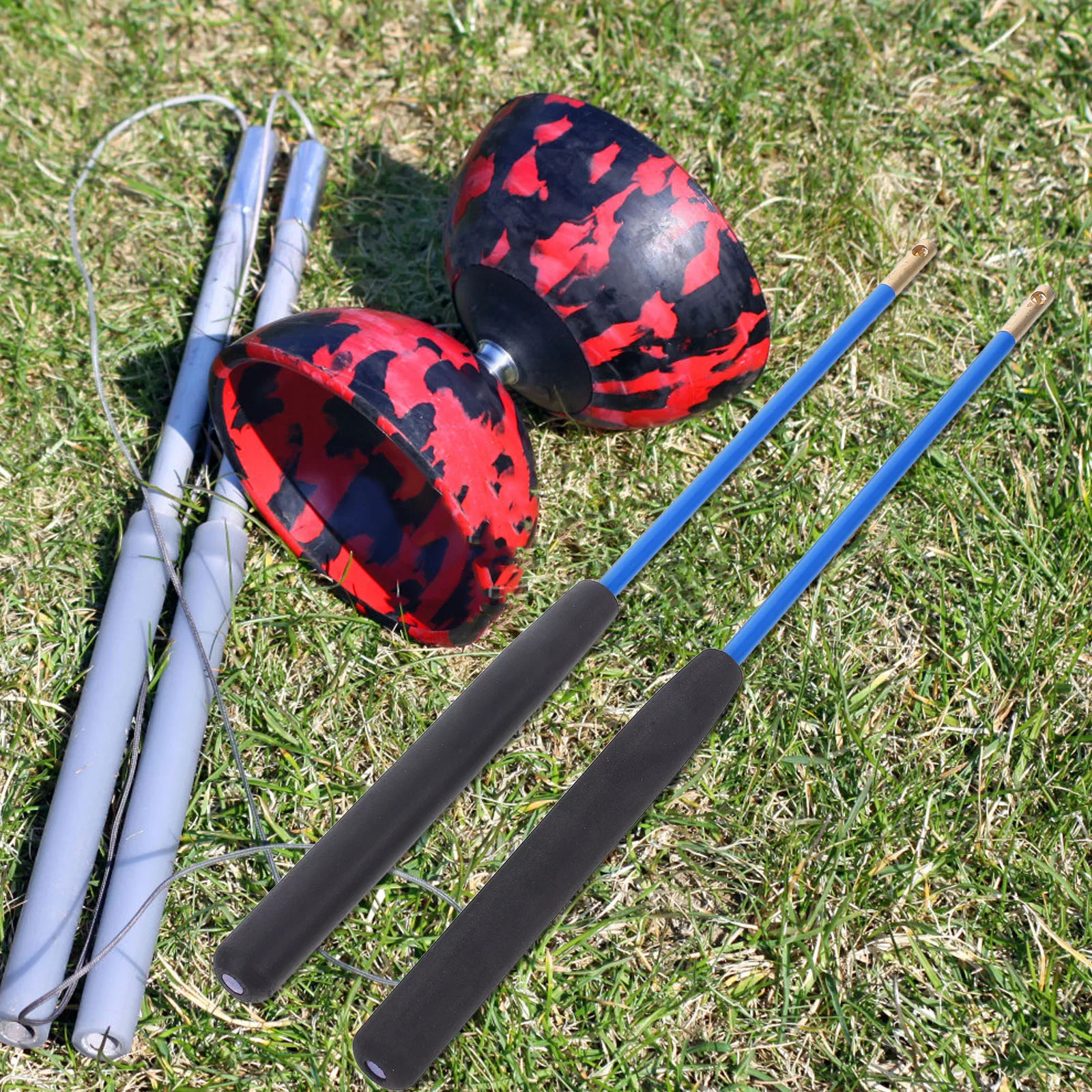 

1 Pair Replacement Diabolo Sticks Chinese Yoyo Plastic Spinning Anti Slip Handles Beginners Performers Removable Versatile