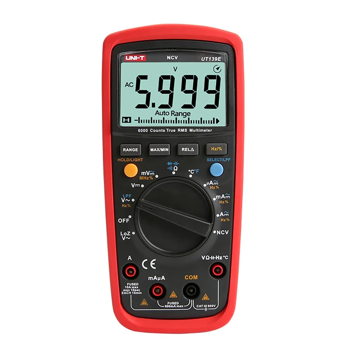 

UNI-T UT139E 6000 Counts True RMS Auto-ranging Low Pass Filtering LoZ Voltage Measurement Digital Multimeter