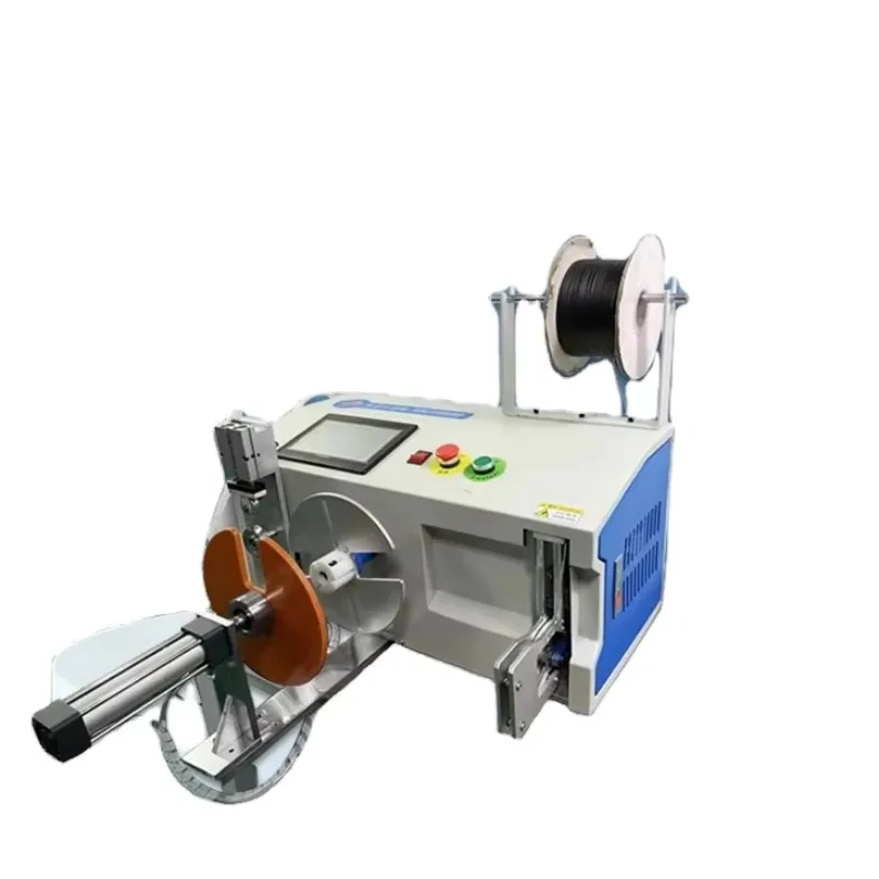 Automatic Meter Count Cable Wire Binding Length Measuring Cutting Coil Winding Alignment Bunding Twist Tying Machine