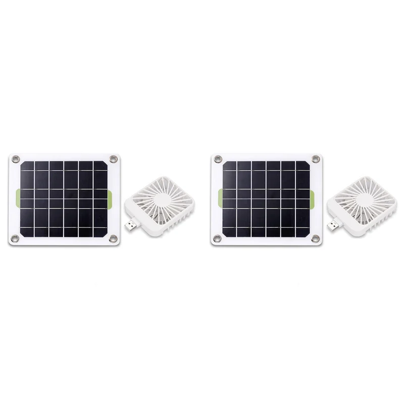 

ABGI-2X 10W USB Monocrystalline Silicon Solar Car Exhaust Fan Ventilation Chicken Cage Dog House Storage Toilet Exhaust Fan