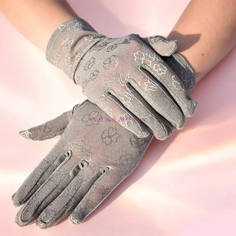 49ME Black Short Gloves Operas Lace Gloves for Stage for Women and Girls Gift