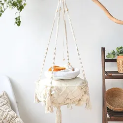 New Pet Hammock Cat Swing Hand Woven Cotton Rope Cats Hanging Basket Kitten Hanging String Den Indoor Pend Nest Pets Supplies