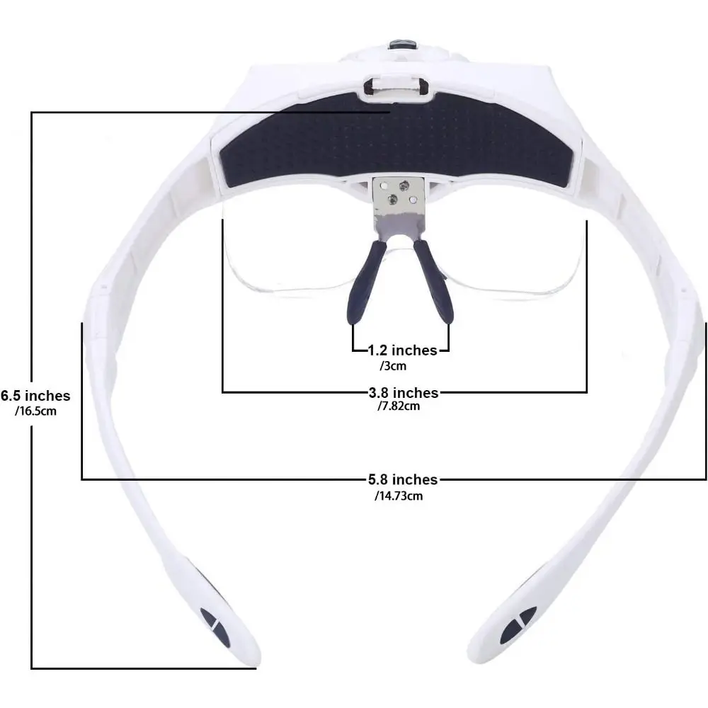 Adjustable LED Light Headband Magnifier Glasses Professional Eyebrow Tattoo Headlamp for Eyelash Grafting Multiple lenses