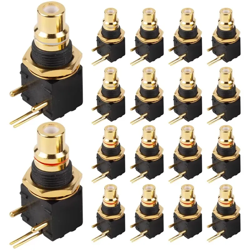 

4PCS Brass RCA Connector Female Socket PCB Panel Mount Soldering Iron Adapter