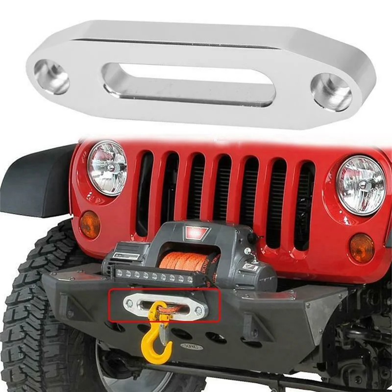 

6 Pcs 125Mm 4000LBS Universal Chrome Billet Aluminum Hawse Fairlead Synthetic Mount Winch Rope 15000Lbs For SUV ATV UTV