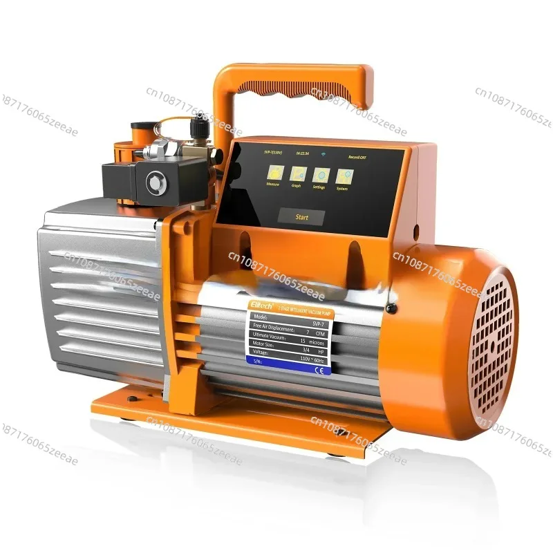 Vacuum Pump V7/9/12 CFM 2 Stage Intelligent Rotary Vane Vacuum Pump HVAC Touch Screen Data Logging Storage Via App