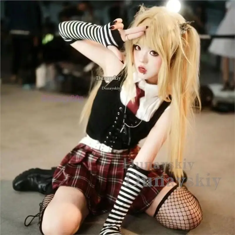 Misa Amane Cosplay Debut Daily Sexy Dress Cosplay Costume Subculture Necklace Y2k GothLoli Uniform Outfit Wig