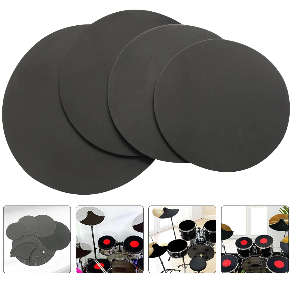 

4 Pcs Drum Mute Pad 14 Snare Practice Pads 12 Inch 13 Metronome for Drums Accessories Muffler Damping Kit Tenor