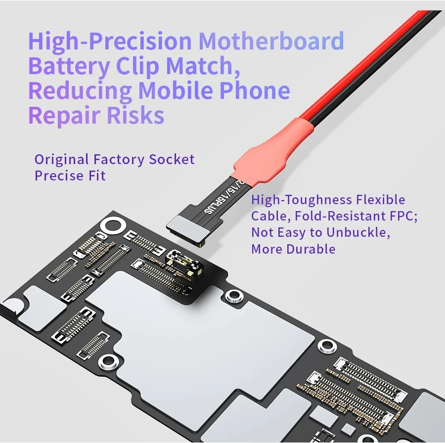 JTX Ultra-soft Power Boot Cable DC Power Supply Test Cable tools for iPhone 6-16 Pro Max Motherboard Activation Startup Cord FPC