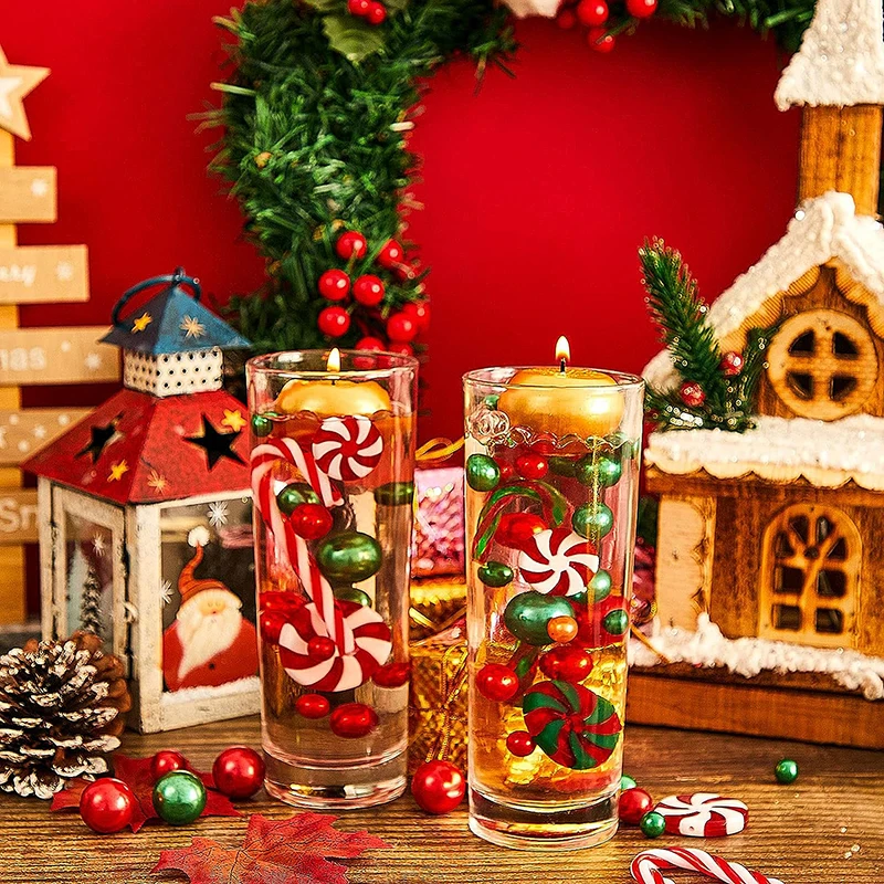 Weihnachten schwimmende Perlen Weihnachten schwimmende Kerzen Zuckers tange Perle Perle Vase Füllstoffe für Mittelstücke DIY Hochzeiten Dekoration