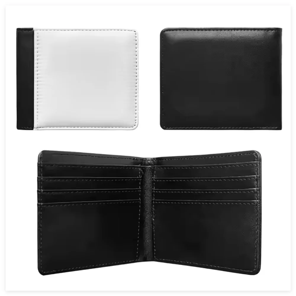 

10 Pieces Sublimation Blank Brown/Black Color Wallets Wholesale for Men Card Holder Gifts Wallets For Heat Transfer Print