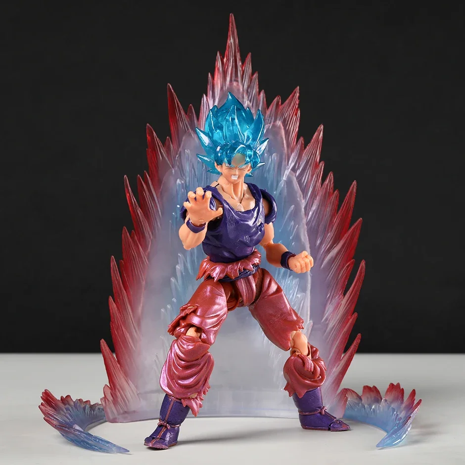 

DragonBall Demoniacal Fit Possessed Horse Shining Soul (Blue Goku Kaio Ken) Action Figure Joint Movable Anime PVC Model Toy Gift