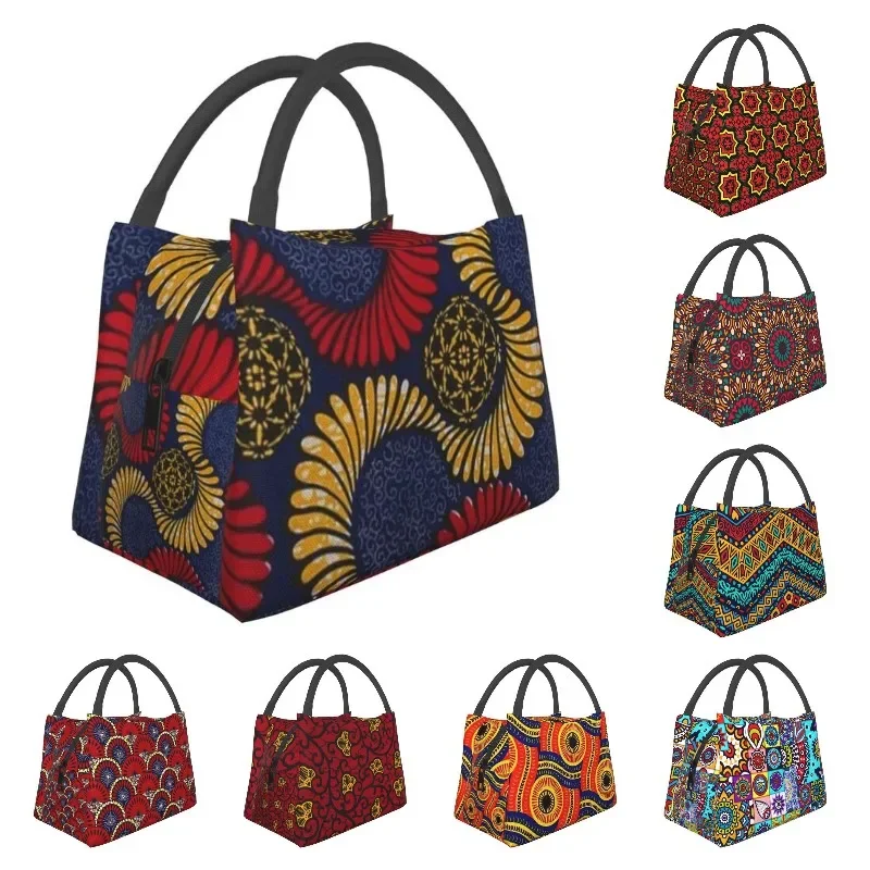 

Ankara African Pattern Lunch Boxes Women Traditional Africa Ethnic Art Insulated Lunch Bag Hospital Office Pinic Container