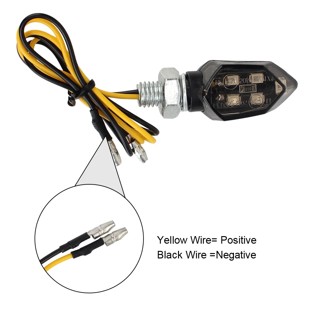 Luces LED de señal de giro para motocicleta, lámpara estroboscópica intermitente ámbar, alto brillo, 2 piezas