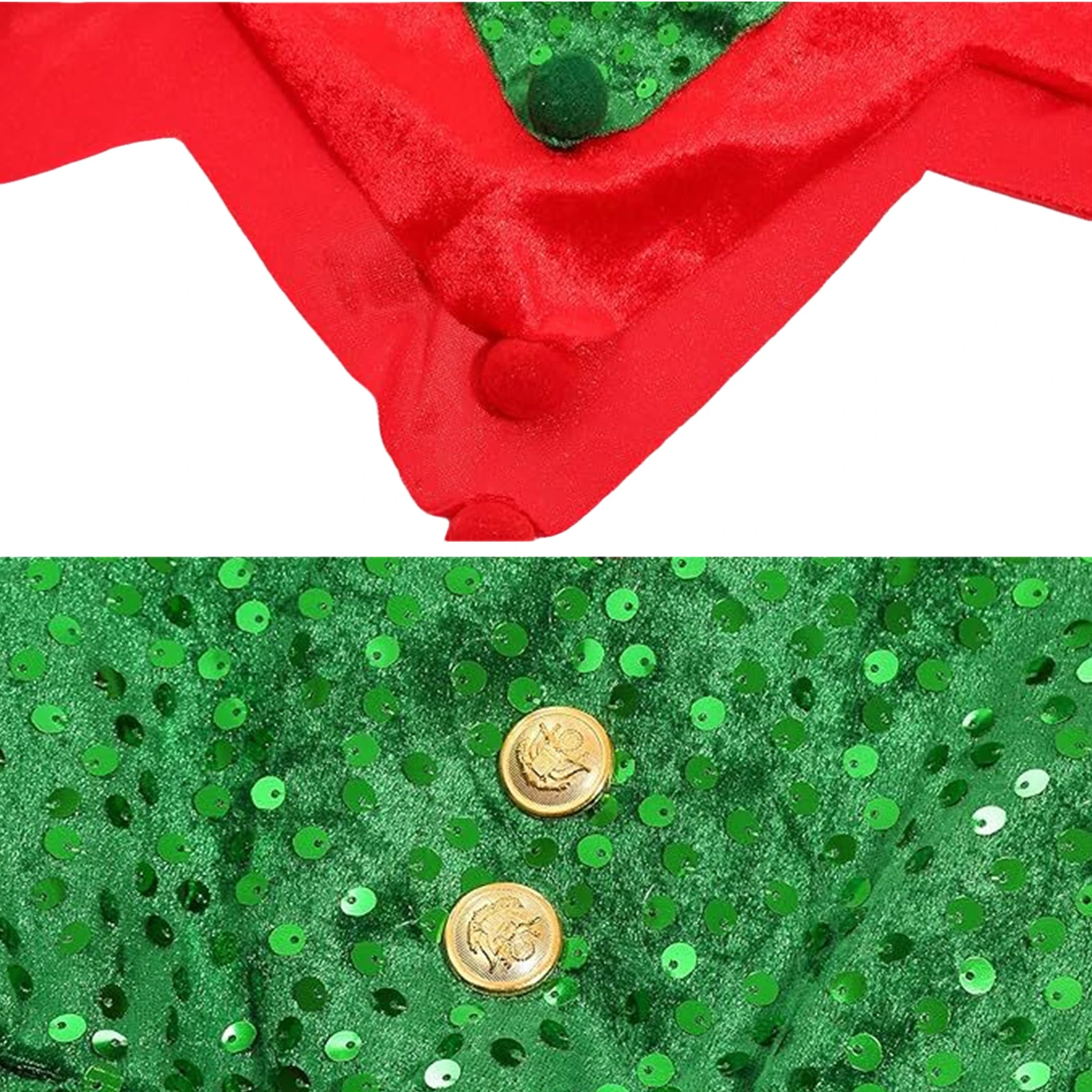 Kids Girl Boys Elf Cosplay Costume Christmas Green Glitter Elf Costume With Hat Shoes Santa'S Party Performance Costume