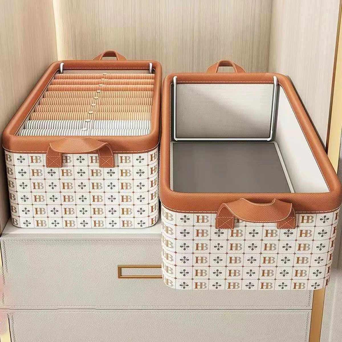 منظم الملابس القابل للطي، خزانة الملابس، منظم تخزين السراويل، منظم الأدراج، تخزين الألعاب