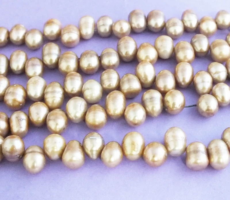 DIY  5 shares  8-9MM  water droplets shape dance Pearl Loose Beads 15