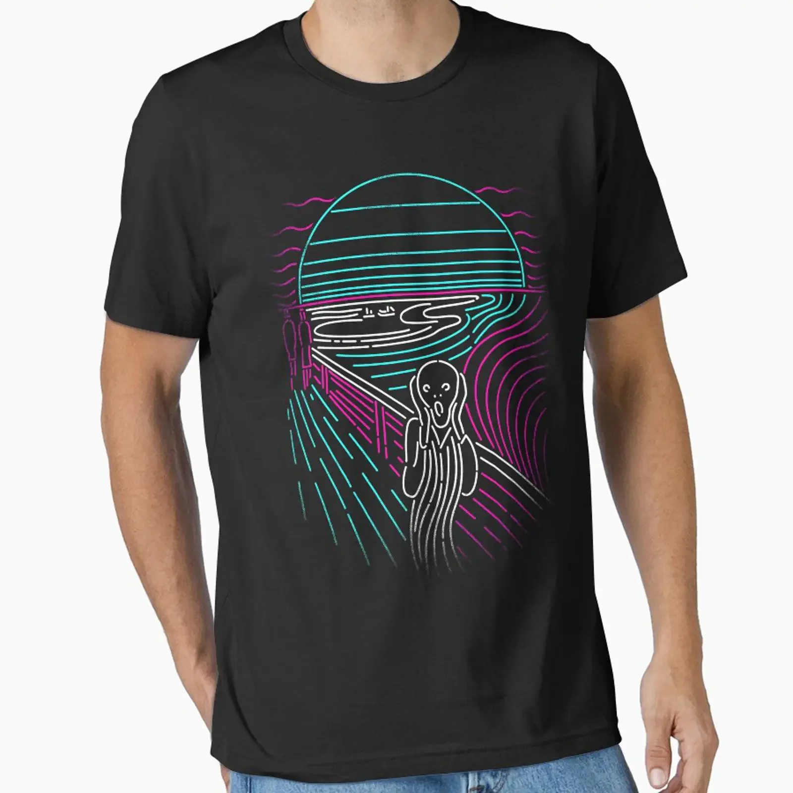 Screaming Neon Essential T Shirt vintage Washed streetwear homme Unisex Stylish Versatile Stretched fashion Slightly graphic