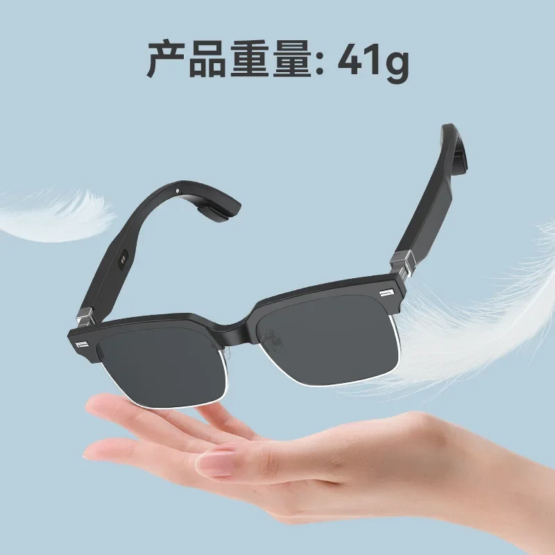 Upgraded Bone Conduction Bluetooth Glasses Smart Sunglasses Anti-Blue Light Waterproof