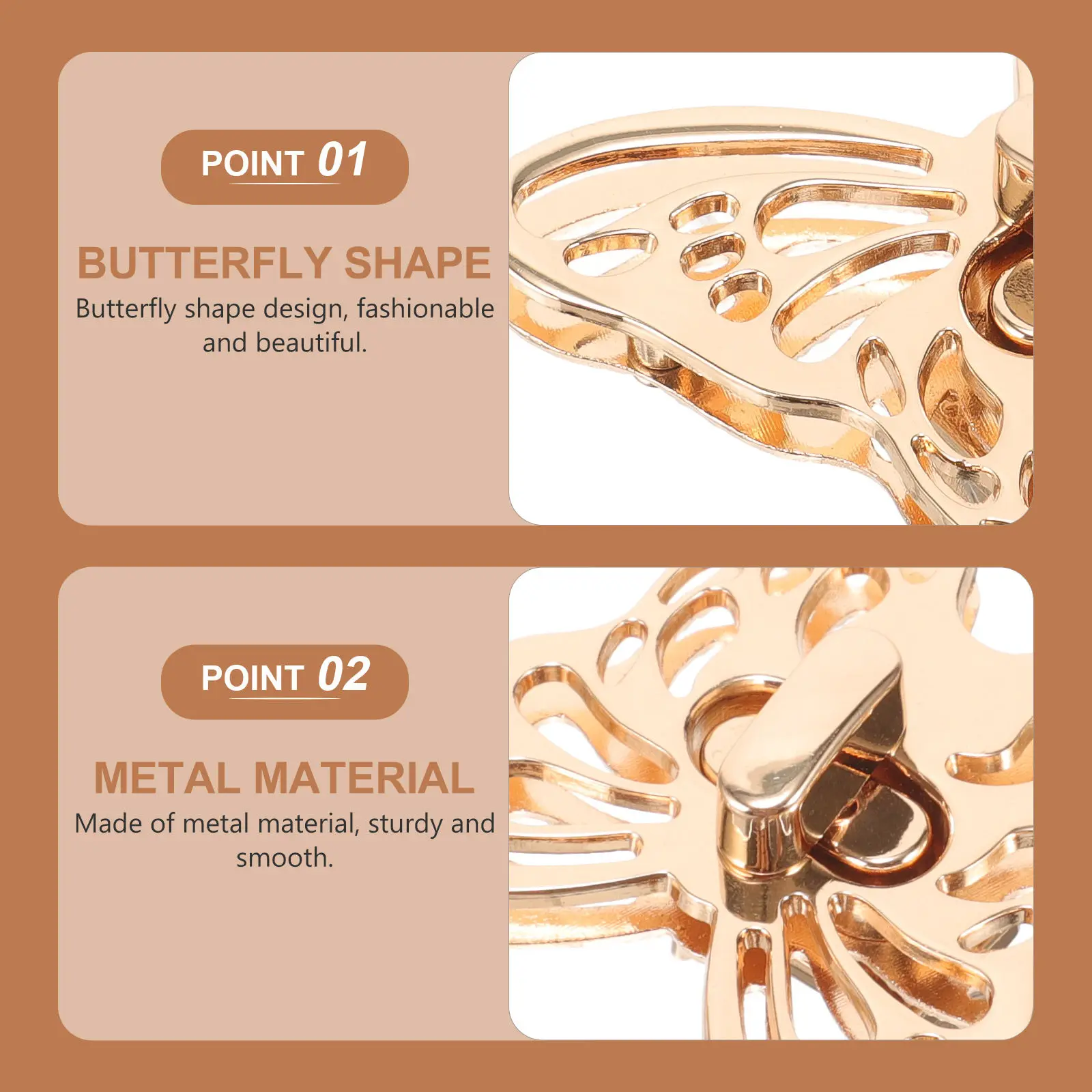 

4 шт. металлических замков-защелок в форме бабочки для сумок, прочные замки-застежки для сумок, замена застежек для сумок, кошельков и аксессуаров для рукоделия