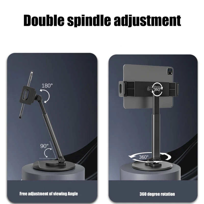 Support tablette Stable M17B, Base lestée, bras Flexible pour support bureau, protections tampons