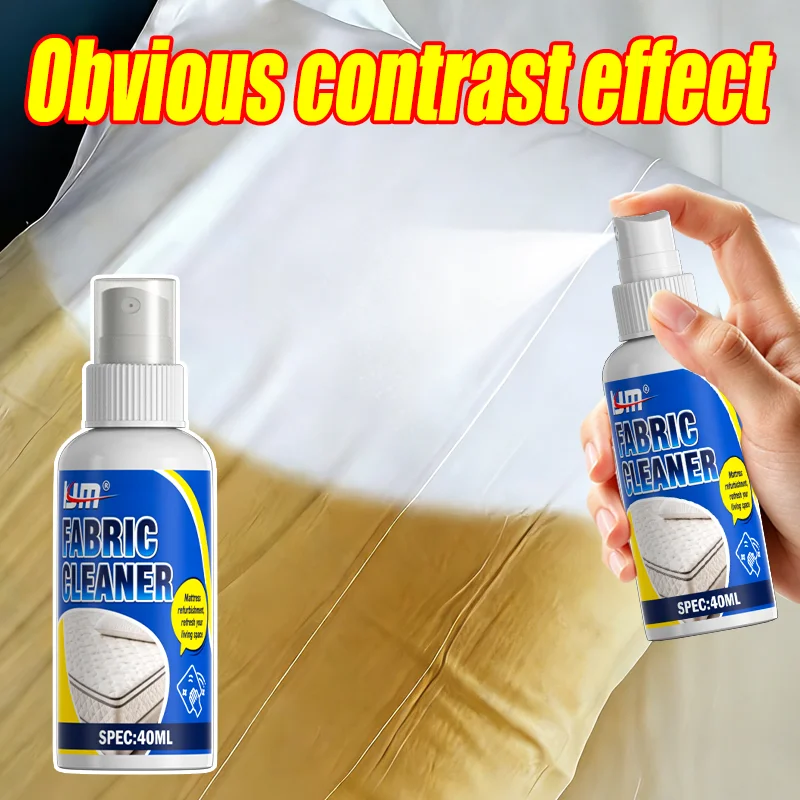 KJM Upholstery Cleaner Fabric Cleaning Spray Sofa Couch Mattress Stain Remover No Rinse Deep Cleaning Freshener 40ML