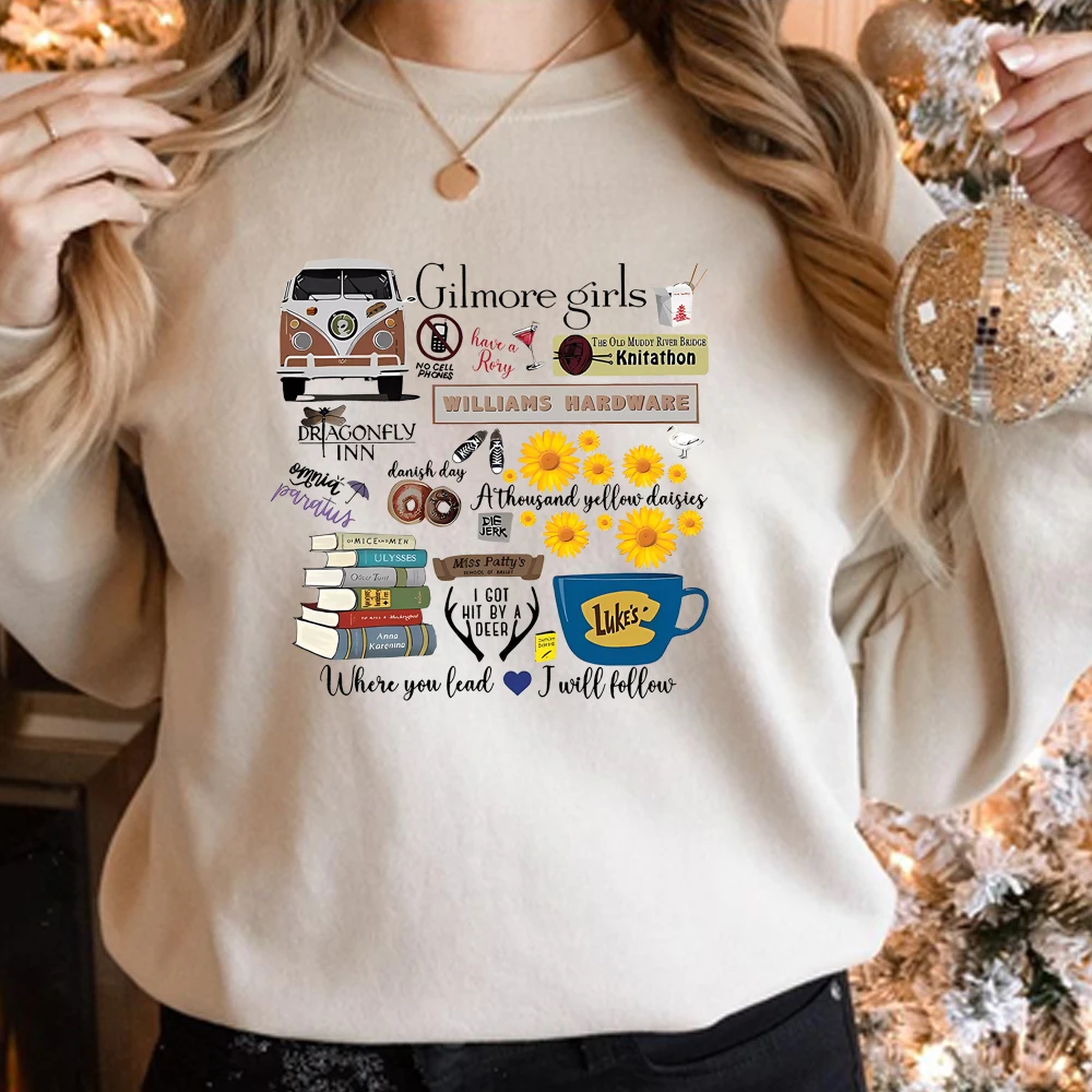 Vintage Stars Hollow Sweatshirt Gilmore Girls Shirt Luke\'s Diner Coffee Pullover Luke\'s Coffee Shirt Unisex Casual Sweatshirts