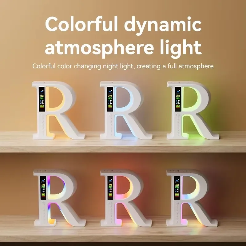 RGB اللون ضوء الليل مصباح متعدد الوظائف LED ساعة رقمية التوصيل بطاقة بلوتوث المتكلم شاحن لاسلكي محطة الوسادة آيفون
