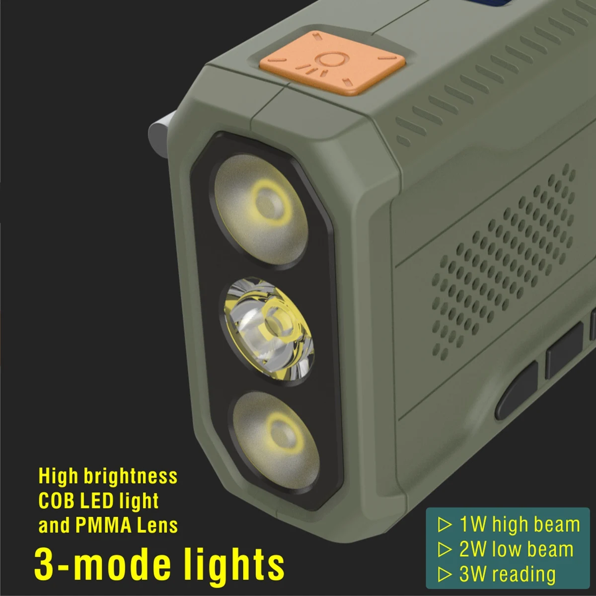 Receptor de rádio solar portátil manivela, DAB FM Bluetooth, rádio de emergência, construído em 4500mAh bateria, ao ar livre