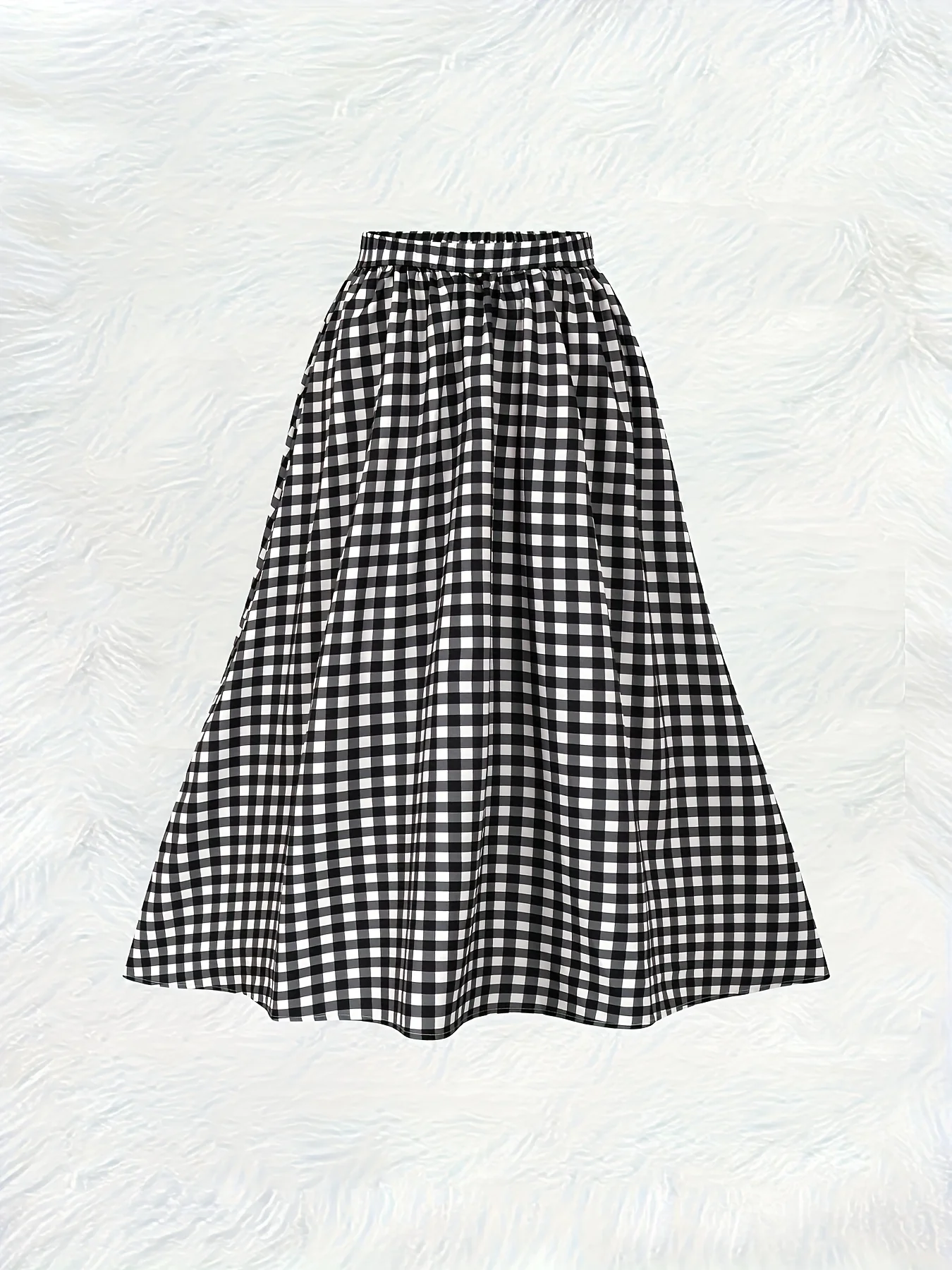 Printed Design spring and summer seasons casual style Checkered Skirt Pearl Bag Pink Shoes pencil skirt