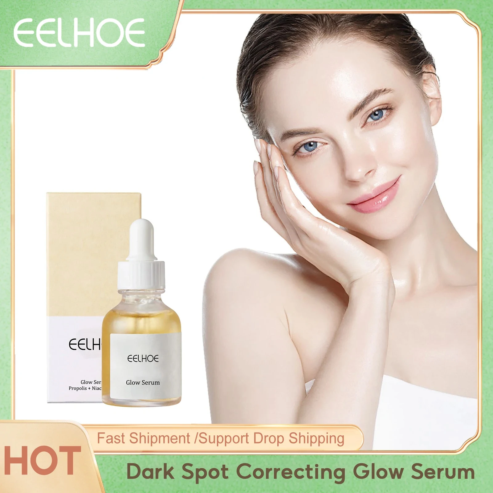 

Dark Spot Correcting Glow Serum Lighten Melanin Melasma Remover Fade Pigment Brighten Skin Tone Whitening Freckle Essence 30ml