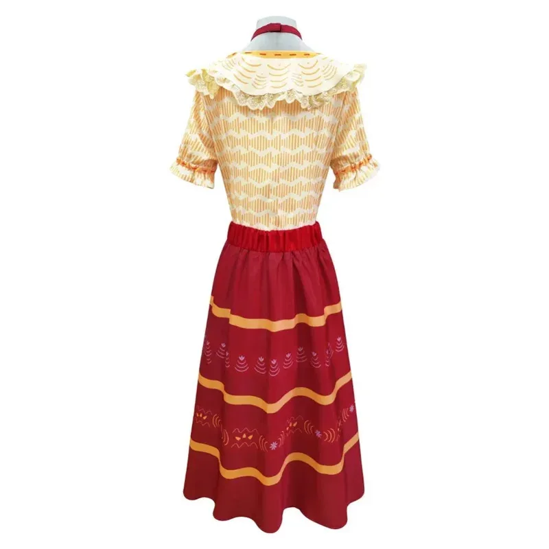 فستان ENCANTO Dolores Madrigal بأكمام قصيرة، أزياء تنكرية للهالوين، ملابس حفلات الكرنفال للأطفال البالغين؛ 3، k8't،