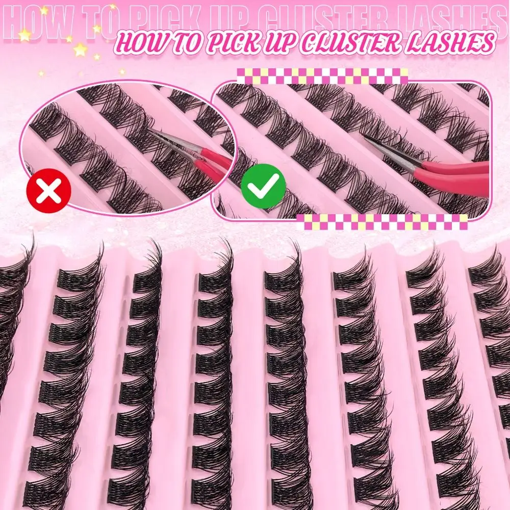 Natural Look False Eyelashes Wispy Style Bond and Seal DIY Lash Extension Kit Cluster Design Fake Eyelash Makeup Enhancement view 3