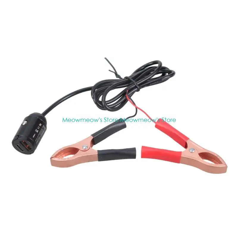 W91A Sạc nhanh Pin 12V đến Bộ điều hợp 5V Cung cấp điện ngoài trời với clip an toàn cho thiết bị động