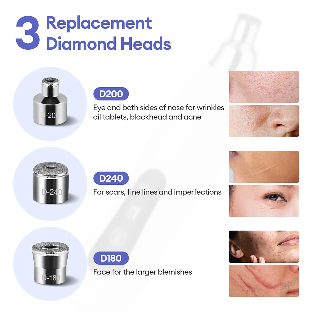 Draagbare Diamant Peeling Machine Microdermabrasie Facial Diepe Reiniging Huidverzorging Apparaat Peeling Vacuüm Mee-eter Remover