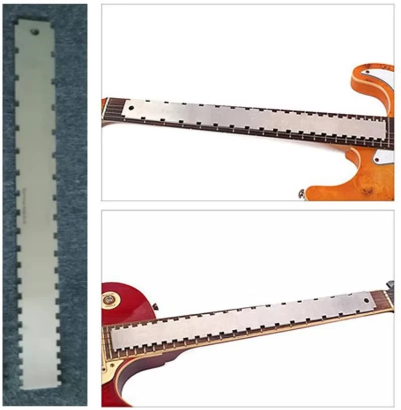 Miwayer Guitar Maintenance Measuring Kit, Notched Neck Straight Edge plus String Action Gauge Fit for Fender Gibson Guitars