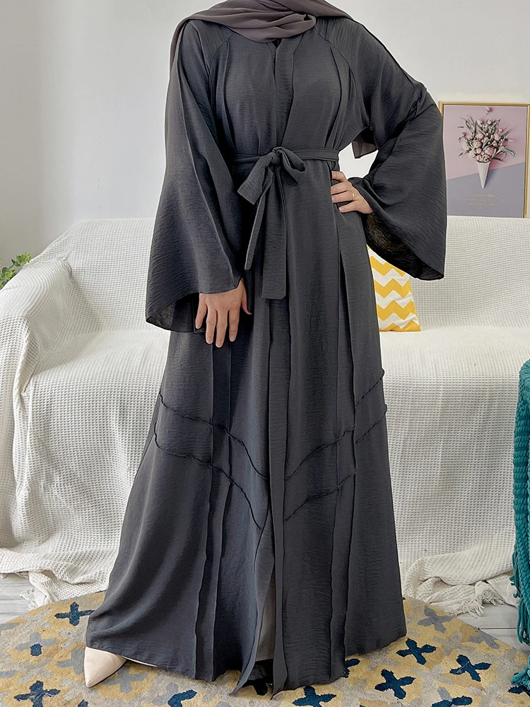 Snap Buttons Front Open Abaya for Muslim Women, Wide Sleeves, Kimono Abaya, Modest Hijabi Robe, Islamic Clothing, Ramadan Eid