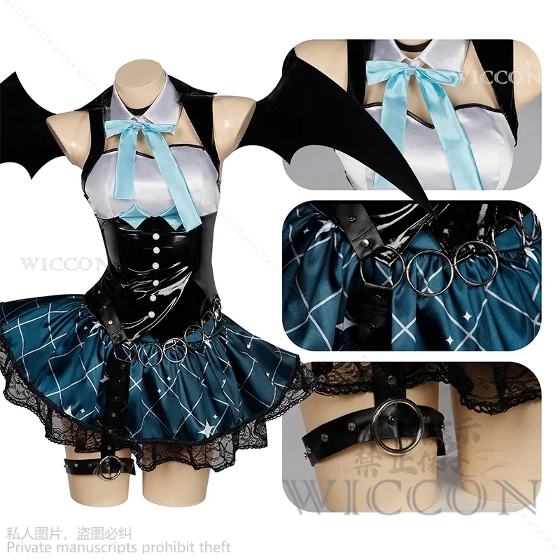 Project Sekai Game Demon Mikuuu Cosplay Costume Little Devil Halloween Dress Lolita Green Wig Sexy Uniform Anime Halloween Women