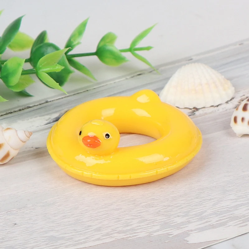 Anneau de bain de canard jaune l'inventaire pour les courses de beurre, décor de maison, jouets de simulation pour enfants, 1:6, 1:12, 4.5cm x 2cm